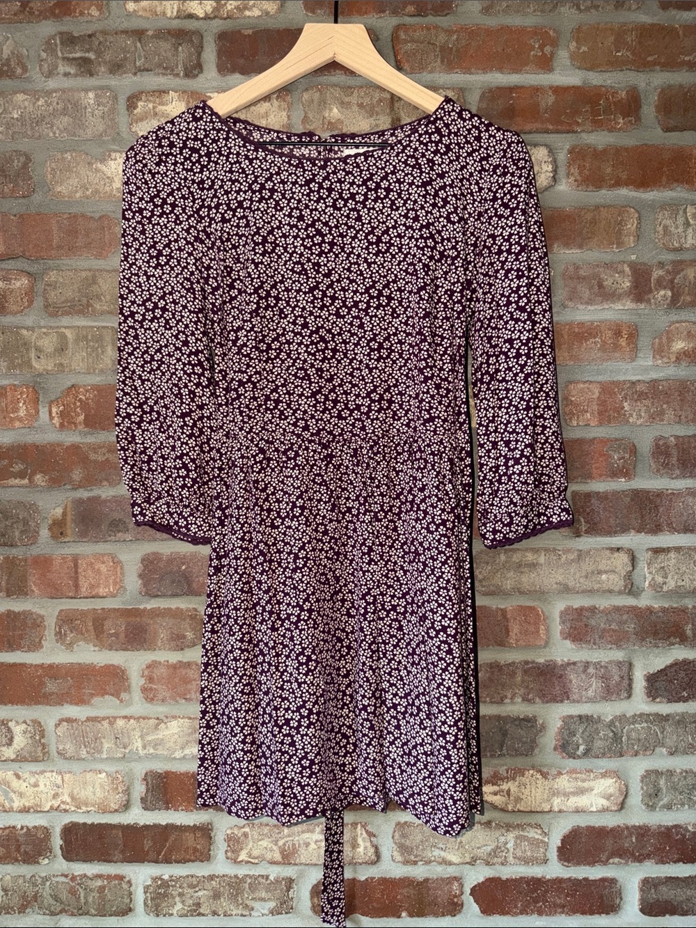 Levi's Purple Floral Tie-Waist Midi Dress